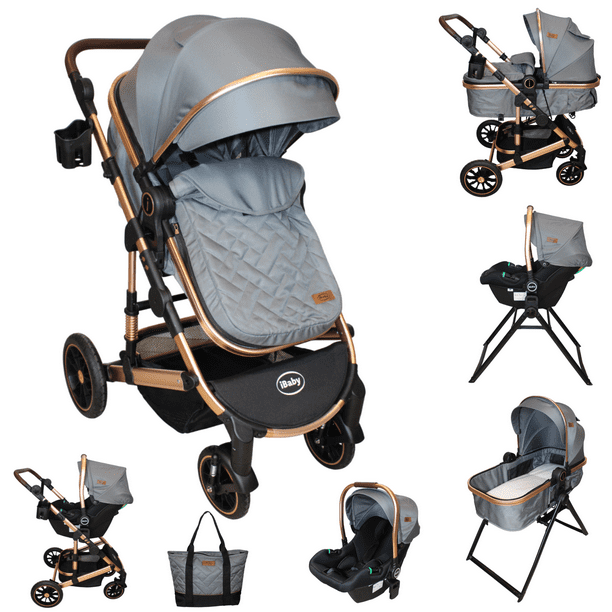 Carriola 6 En 1 | Base Mecedora | Autoasiento | Amalfi Ibaby gris
