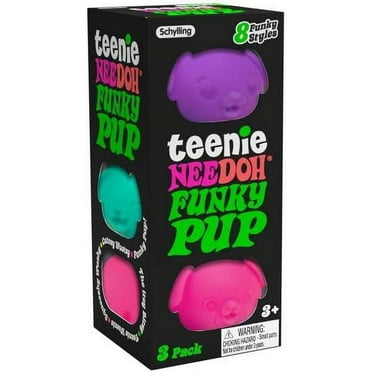 Schylling NeeDoh Teenie Funky Pups Stress Squeezable Sensory Ball Toy (3 Count)