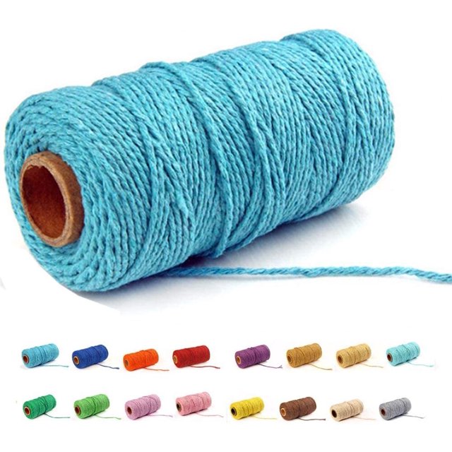 (109 yardas/1,5 mm/35 colores opcionales) 109 cordón de macramé para manualidades, hilo de macramé de algodón para panadero, fabricación artesanal, cuerda para tejer, suministros para decoración de bo