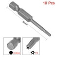 thumbnail image 2 of 10pcs 50mm 1/4" Hex Shank T9 Magnetic Torx Head Security Screwdriver Bits S2, 2 of 4