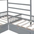 thumbnail image 2 of Noble House Yorke Twin Size House Platform Bed with 3 Storage Drawers, L-Shaped Solid Wood Frame, Gray, 2 of 13