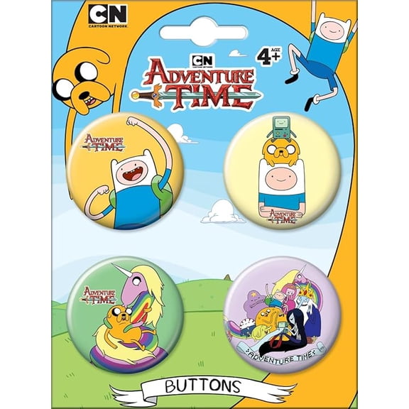 Adventure Time Set of Four 1.25 Inch Collectible Buttons