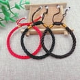 thumbnail image 2 of U8MO 10 Red Black Brown String Braided Lucky Love Rope Jade Bead Adjustable Bracelets-Red, 2 of 9