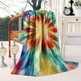thumbnail image 2 of Colorful Tie Dye Mandala Pattern Blanket,Comfortable Soft Flannel Throw Blanket,All Season,Warm Lightweight Blankets for Sofa Bed Couch Living Room Chair,50"x60", 2 of 4