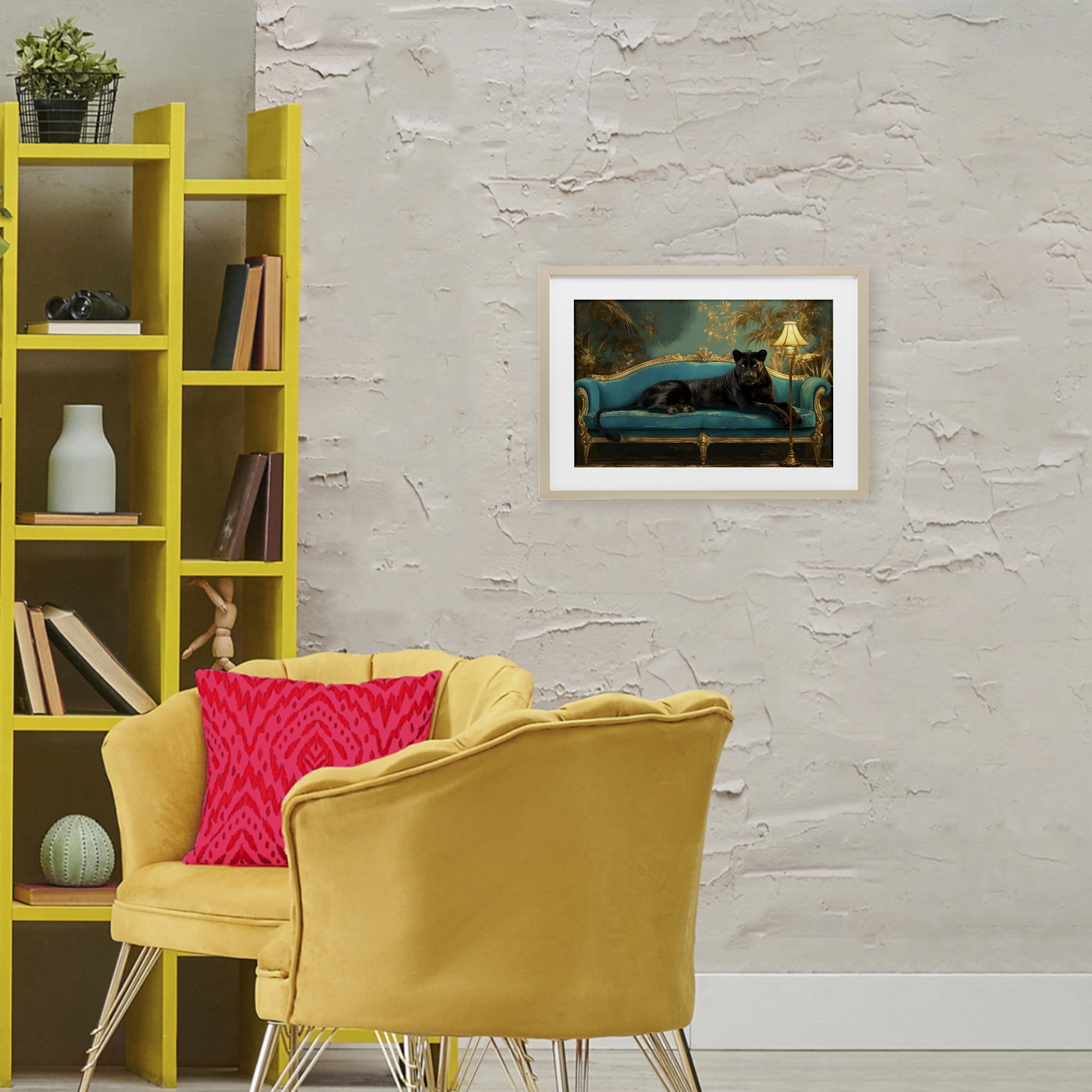 Stupell Industries Exotic Lounging Panther Birch Framed Print Under Glass, design by Tina LeCour