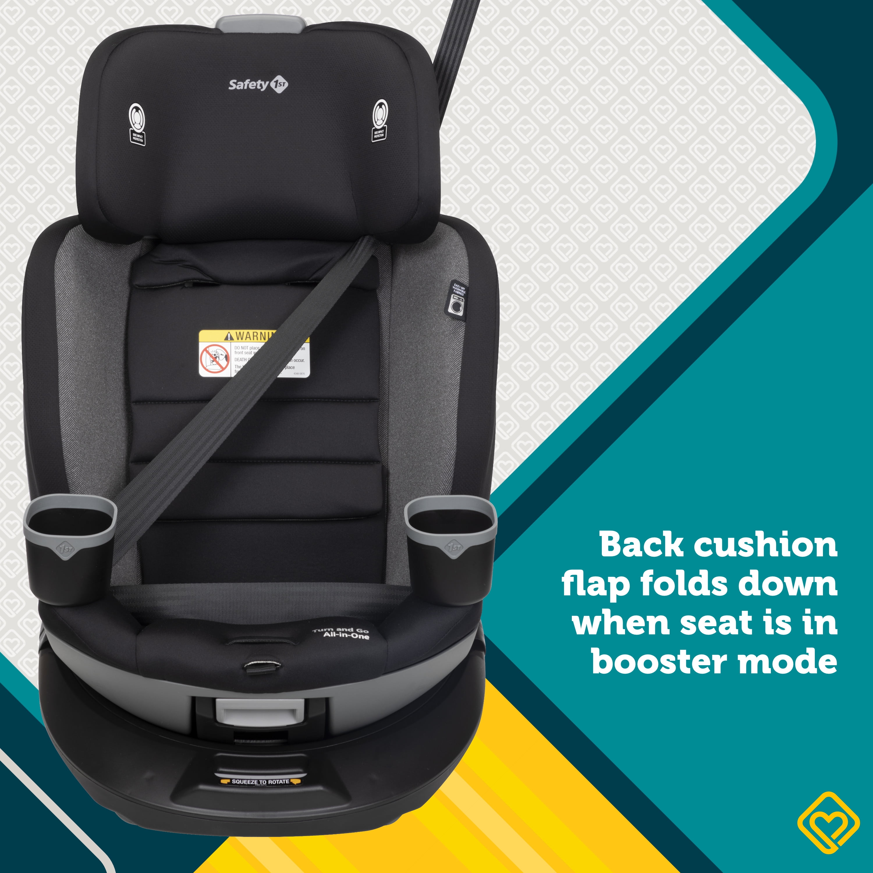 Safety 1st Turn and Go 360° Rotating All-in-One Infant & Toddler Convertible Car Seat, Victorian Lavender, Unisex
