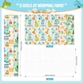 thumbnail image 2 of Dinosaur Wrapping Paper Birthday Boy - 3 Rolls Cute Dino, Jungle Animal & Crocodile Gift Wrap with Cutting Lines, Gold Ribbon & Gift Tags, Birthday, Baby Shower & Dinosaur Party Favor, 17 x 120 in, 2 of 4