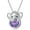 February - Amethyst, variant on Elephant Necklace with Birthstone Elephant Pendant Necklace Sterling Silver Gift for Women