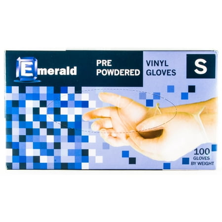 Emerald Shannon Powdered Vinyl Gloves – 4 Mil - Box of 100 (Small)