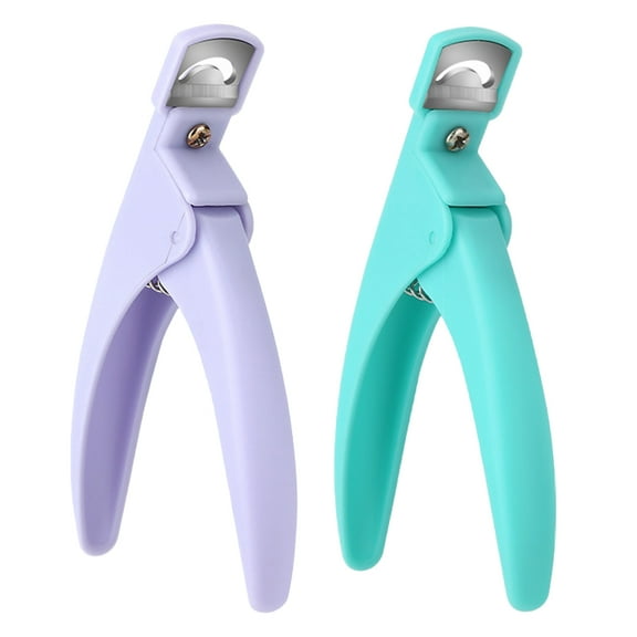 Set of 2 nail clippers, Acrylic, 7x13.1 cm, Green/Violet