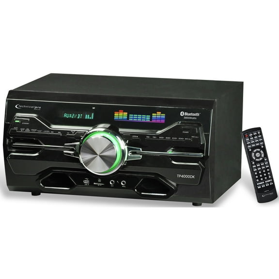 Technical Pro 3800W Bluetooth Audio Receiver DVD Player Dual Mic USB SD Inputs
