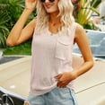 thumbnail image 2 of IROINNID Women's Casual Summer Solid Color Knitting Pocket Camisole Round-Neck Tank Tops, 2 of 2