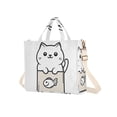 thumbnail image 7 of FORMRS Womens Corduroy Tote Bag Crossbody Shoulder Handbag with Pocket, Beige Chubby Cat, 7 of 7