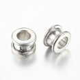 thumbnail image 2 of 100pcs Large Hole Column Beads style European Bead Setting for Enamel Lead Free and Cadmium Free Antique Silver 6.5mm in diameter 4mm thick hole: 3mm, 2 of 3
