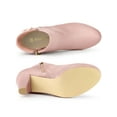 thumbnail image 4 of BLISSFUL STEP Women's Block Heel Platform Ankle Boots Dust Pink 6.5, 4 of 7