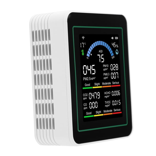 Medidor De Aire Compatible Con Tuya WiFi 10 En 1 CO2 CO TVOC HCHO PM2.5 PM10 PM0.3 Índice De Del Aire Temp Probador De Detección De Humedad Portátil Para