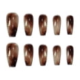 thumbnail image 5 of Set de uñas postizas HUOGUO Coffin Nails, tapa completa, color ámbar, 5 of 5