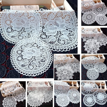 

Ludlz Cup Mat Eco-friendly Lace Design Polyester Decorative Cup Pad Supplies for Home