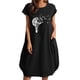 thumbnail image 1 of Vestido de mujer Moda Mujer Casual Cuello redondo Estampado Tallas grandes Vestido de bolsillo, 1 of 1