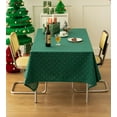 thumbnail image 4 of Fennco Styles Metallic Snowflake Holiday Design Jacquard Woven Tablecloth 60" W x 80" L - Green Christmas Table Cover for Home Décor, Winter Holidays, Dining Table, Banquets and Family Gathering, 4 of 7