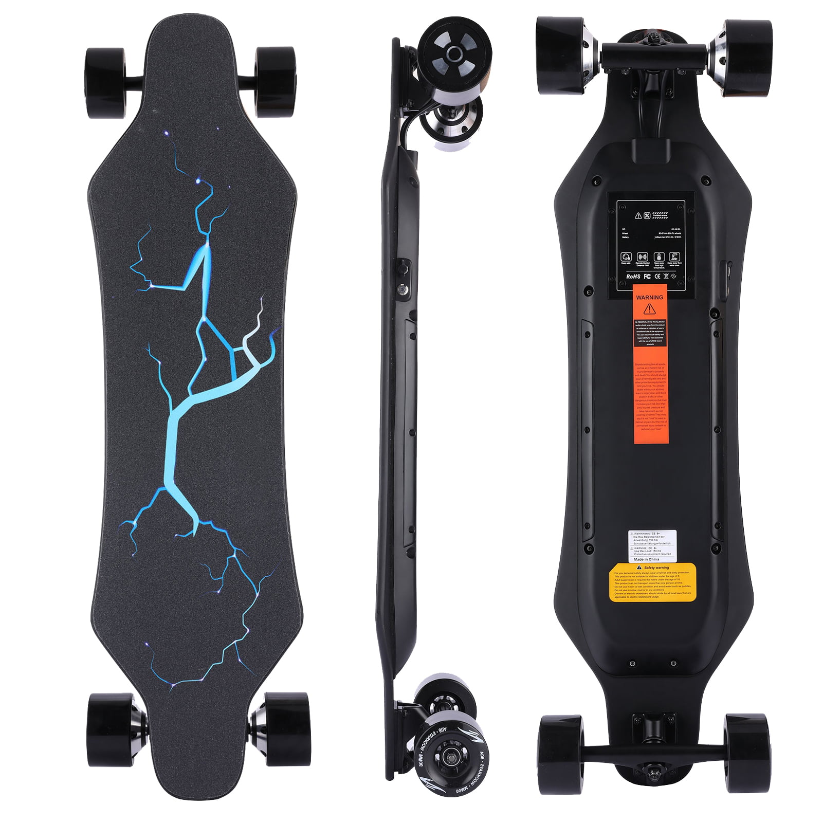 35km/h Elektro skateboard con mando a distancia 350w eléctrico longboard negro, 