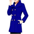 thumbnail image 2 of Abrigo y chaquetas informales de manga larga sin capucha para mujer, abrigo informal de invierno con cuello vuelto y bolsillos, liso, degradado, sin capucha, regular, de manga larga para mujer, 2 of 6
