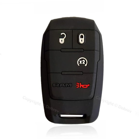Dobrev 4 Button Silicone Rubber Cover Keyless Entry Fob Case Skin Protector Holder For Dodge Ram Truck 2019 2020 2021 2500 3500 5500 Key black