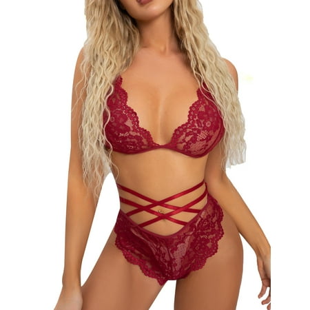 

Mytrendy Women 2 Piece Lace See Through Bra Set Sexy Underwear Lingerie Set