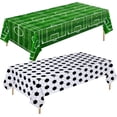 thumbnail image 4 of Mantel desechable para fiesta de fútbol para niños, suministros de decoración de partidos deportivos, color verde y blanco, 4 of 5