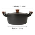 thumbnail image 2 of Mobutofu 1PC Round Nonstick Soup Pot Black Easy to Clean Fine Iron for Home Users, 2 of 7