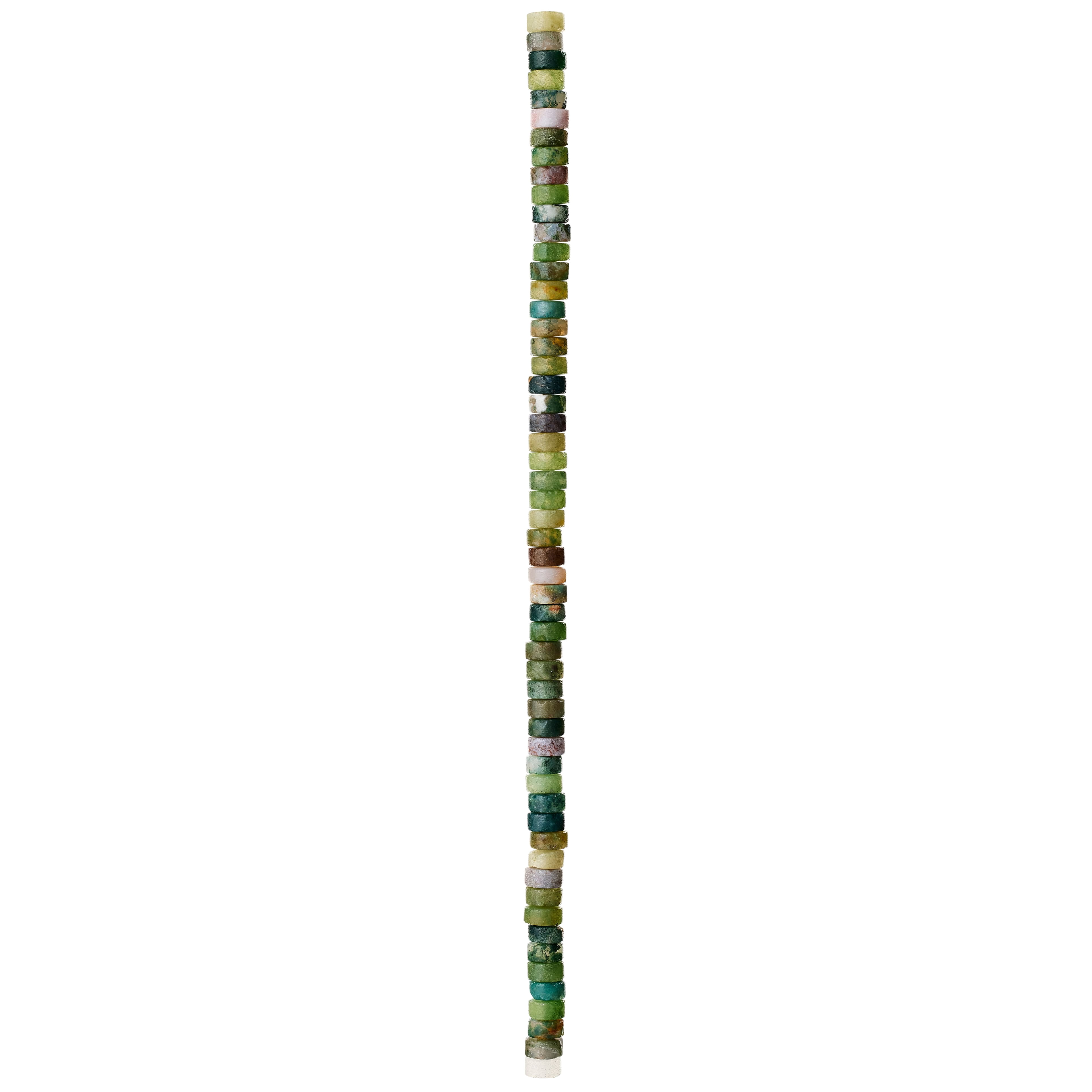 Bead Landing Green Fancy Jasper Round Heishi Beads, 6mm, 12 Pack