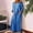 Blue, variant on Babysbule Dresses For Women Fall Ladies Summer Solid Linen Casual Full Sleeve O-Neck Long Dress Skirts