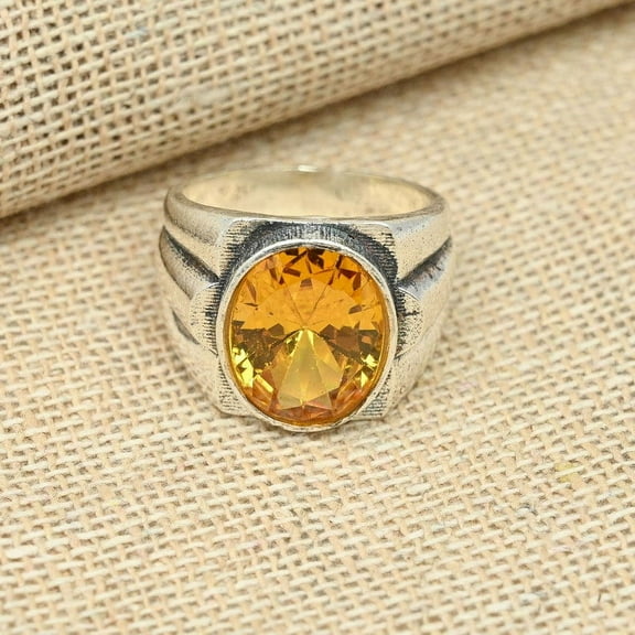 Beautiful Citrine Gemstone Ring, 925 Sterling Silver Ring, Handmade Rings, Promise Ring, Statement Rings, Women's Gift For Her