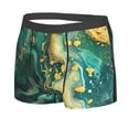 thumbnail image 2 of Daiia Turquoise Golden Swirl Men's Underwear Boxer Briefs, Cotton Stretch Moisture-Wicking Underwear-X-Large, 2 of 9