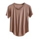 thumbnail image 2 of Blusa de pijama de manga corta para mujer, lisa, informal, a la moda, con cuello redondo, sin mangas, para dormir, pijamas para mujer, 2 of 3