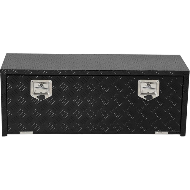 GloryStar Aluminum Diamond Plate Truck Bed Tool Box, Heavy Duty Lockable Storage Chest with Keys for RV Trailer Use