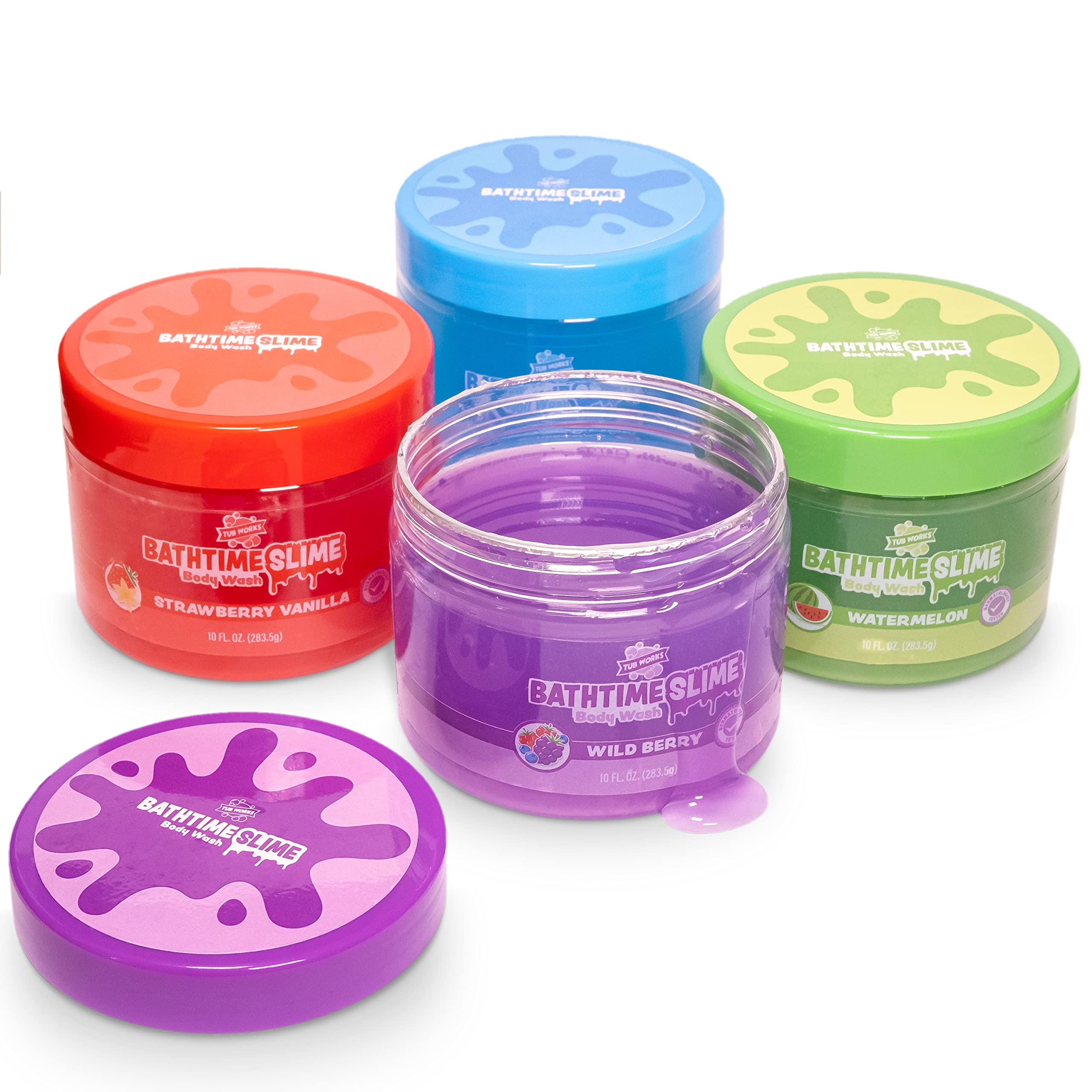  Tub Works Fizzy Bath Color Tablets & Bath Slime Soap, Nontoxic, Create Fun Bath Colors with 7 Colors of Bath Drops