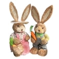 thumbnail image 2 of Figura de tejido de paja para parejas, decoración de Pascua, adorno, escultura, estatua, muñeca para mesa, cocina, fiesta, interior y Estilo B Macarena Estatuilla de conejito, 2 of 8