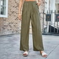 thumbnail image 2 of Quinlirra Womens Pants Dressy Casual Women's Solid Color High-Waisted Casual Wide-Leg Pants, 2 of 5