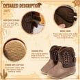 thumbnail image 5 of Meckior Baby Girls Cowboy Boots Velcro Soft Sole Non-Slip Toddler Shoes for First Walkers 6-24 Months, 5 of 7