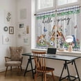 thumbnail image 5 of Spring Botanical Tier Curtains 54 Inch Length, Vintage Black Plaid Brown Wooden Grain Cafe Short Curtains for Bathroom Over Sink, Small Kitchen Curtain Light Filtering Drapes 2 Panels 27.5"Wx54"L, 5 of 8