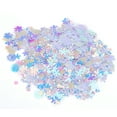 thumbnail image 3 of Confeti con forma de flor, lentejuelas brillantes, lentejuelas, decoración para fiestas, bodas (color blanco), 3 of 14