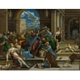 thumbnail image 2 of El Greco 24x20 Gold Ornate Wood Framed with Double Matting Museum Art Print Titled - Christ cleansing the Temple, 2 of 4