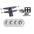 thumbnail image 1 of LONGBOARD Skateboard BLACK TRUCKS & WHEELS COMBO 76mm WHITE, 1 of 1