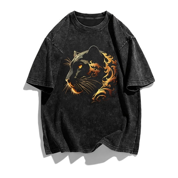 plus size womens plus size washed t shirt artistic with golden ornament print tee washed casual short sleeve crew neck summer top