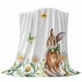thumbnail image 6 of Daisy Flower Blanket Soft Cozy Warm Throw Blanket for Couch, Plush Fuzzy Flannel Fleece Blankets for Sofa, Country Rabbit Floral Wildflower Butterfly Bed Blankets Lightweight Gifts for Women, 40"x50", 6 of 9
