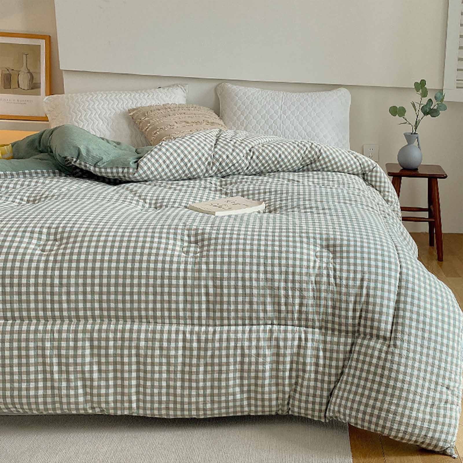 Summer Ultra-Warm 100% Cotton Quilt for Home & Dorm , Machine-Washable Winter Bedding , Cold Weather Essentials