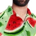 thumbnail image 5 of Watermelon Men's Short Sleeve Spread Collar Poplin Button Down Casual Printed Summer Beach Unisex Shirts, 5 of 6