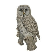 Hi-Line Gift Ltd Owl on Stump Statue, Grey