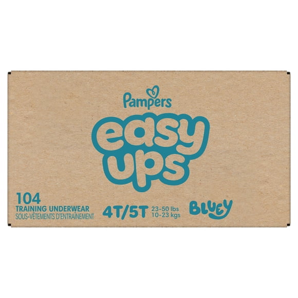 Pampers Easy Ups Girls & Boys Potty Training Pants, Size 6 (4T5T), 104 Count, Bluey Absorbent Training Underwear, Up to 100% Leakproof Day and Night, Hypoallergenic